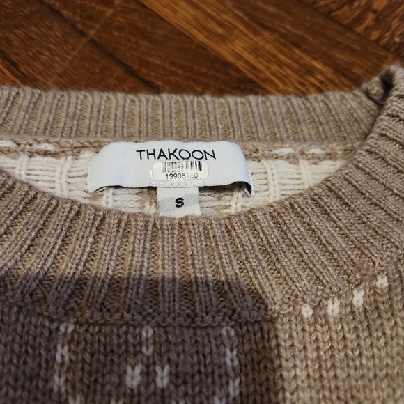 Thakoon Fair Isle tan sweater size small - Picture 4 of 6